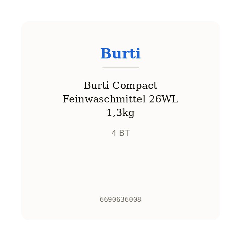 Burti Compact Feinwaschmittel 26WL 1,3kg