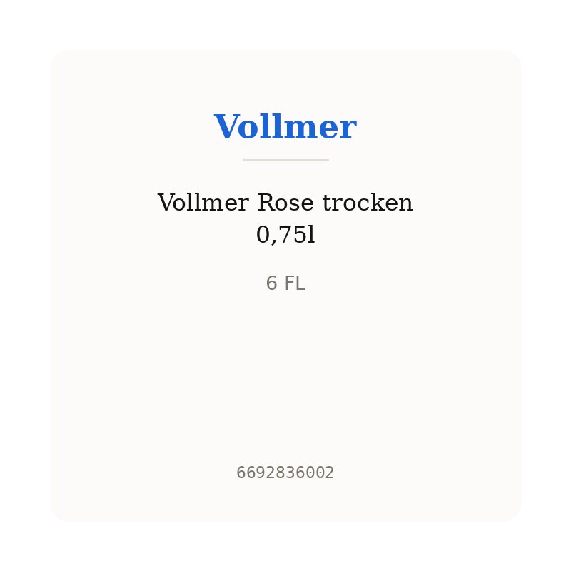 Vollmer Rose trocken 0,75l