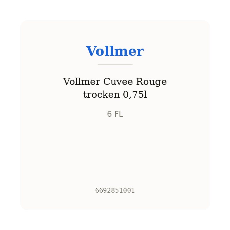 Vollmer Cuvee Rouge trocken 0,75l