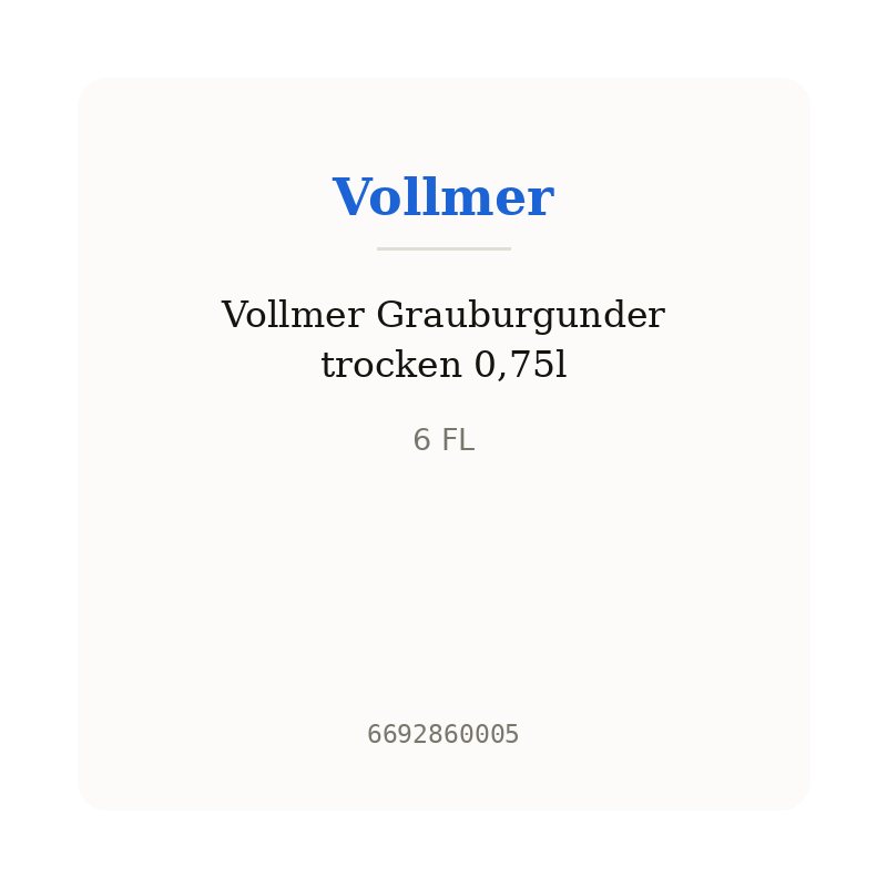 Vollmer Grauburgunder trocken 0,75l