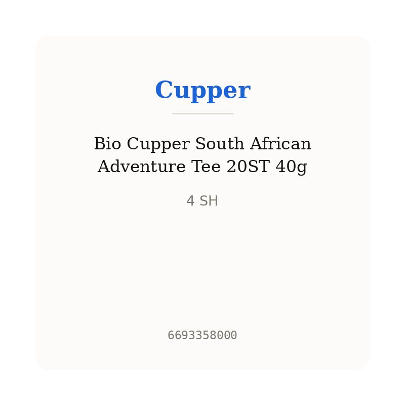 Bio Cupper South African Adventure Tee 20ST 40g