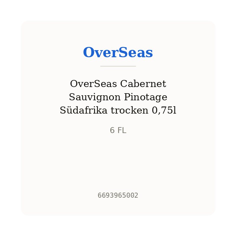 OverSeas Cabernet Sauvignon Pinotage Südafrika trocken 0,75l