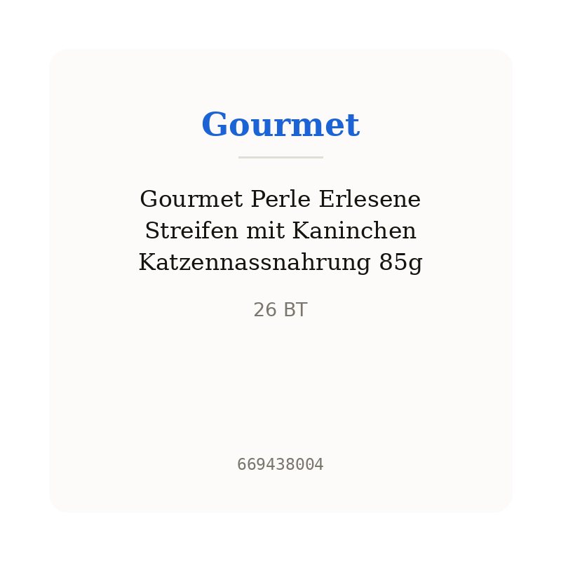 Gourmet Perle Erlesene Streifen mit Kaninchen Katzennassnahrung 85g