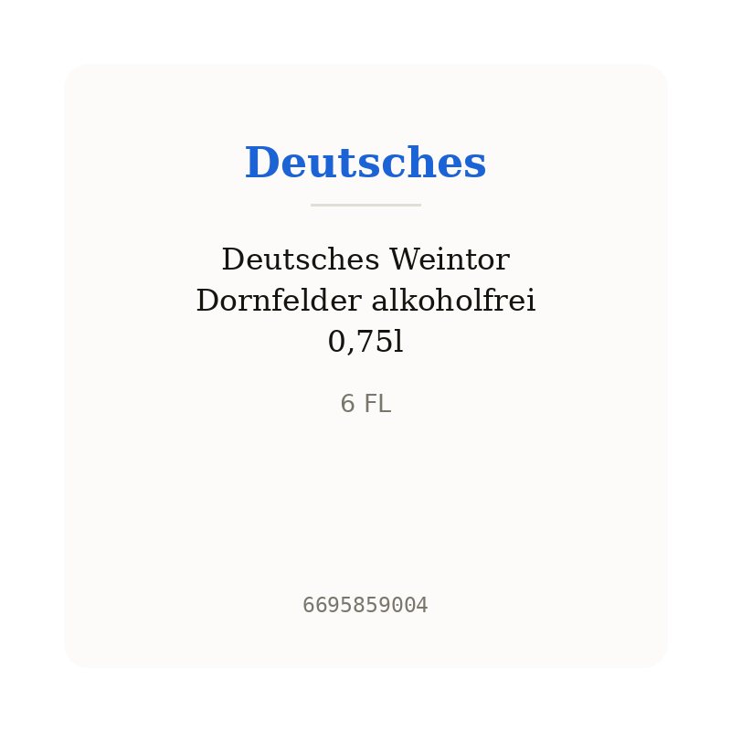 Deutsches Weintor Dornfelder alkoholfrei 0,75l