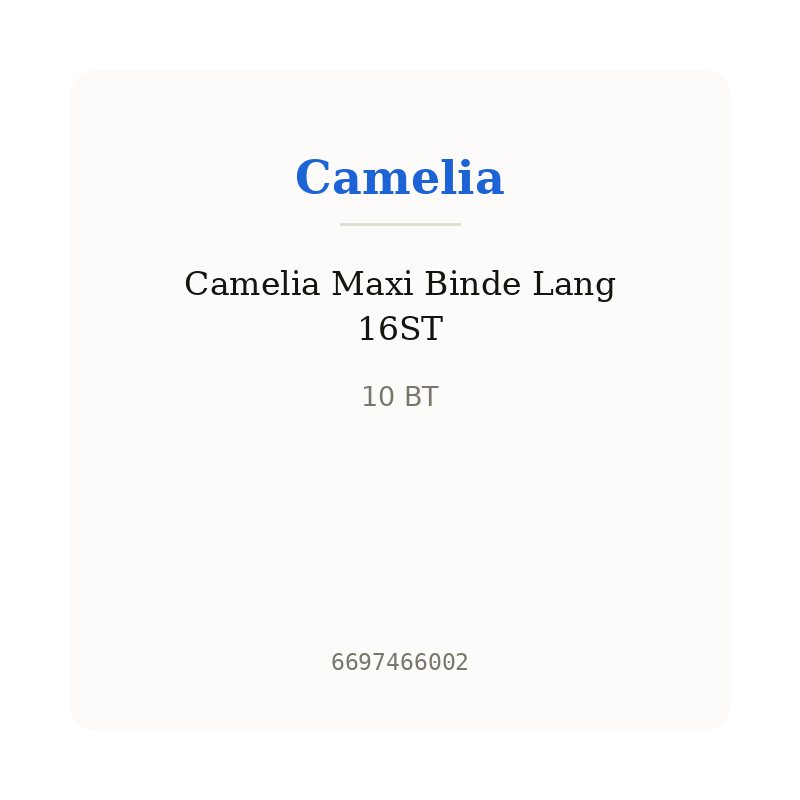 Camelia Maxi Binde Lang 16ST