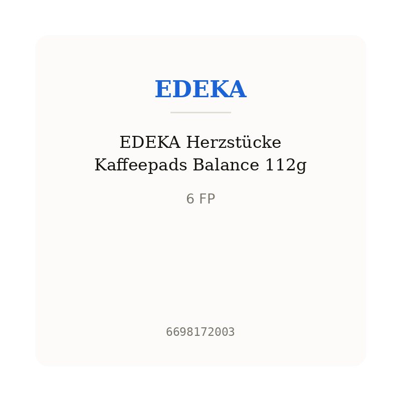EDEKA Herzstücke Kaffeepads Balance 112g