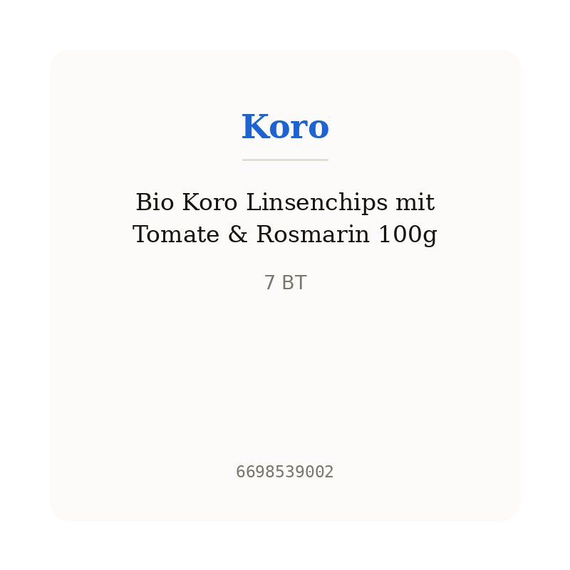 Bio Koro Linsenchips mit Tomate & Rosmarin 100g