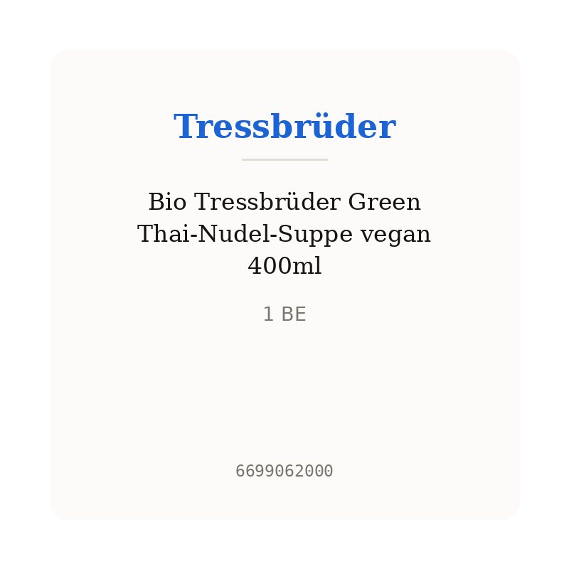 Bio Tressbrüder Green Thai-Nudel-Suppe vegan 400ml