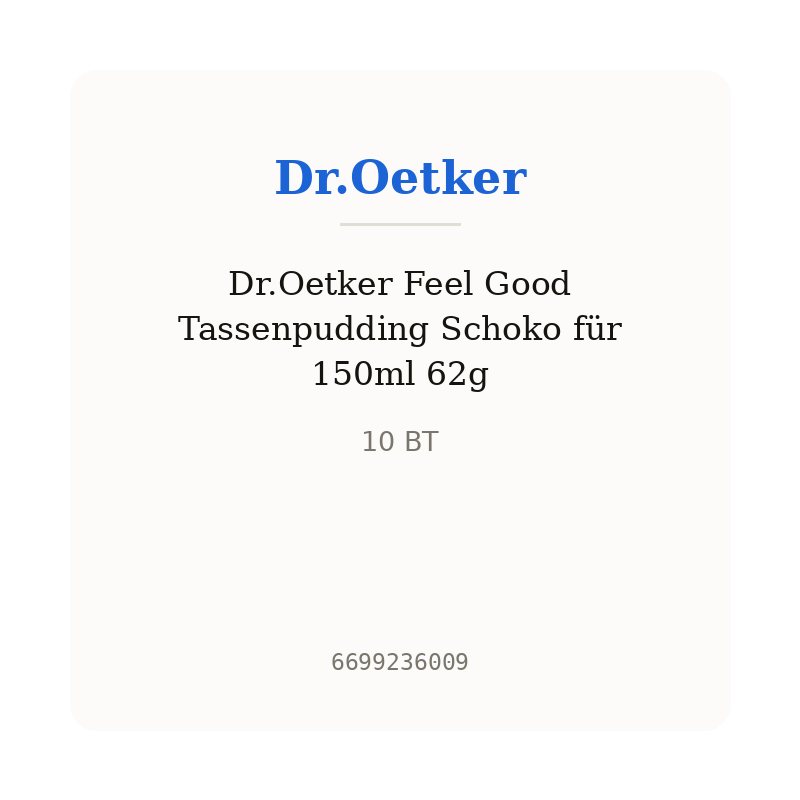 Dr.Oetker Feel Good Tassenpudding Schoko für 150ml 62g