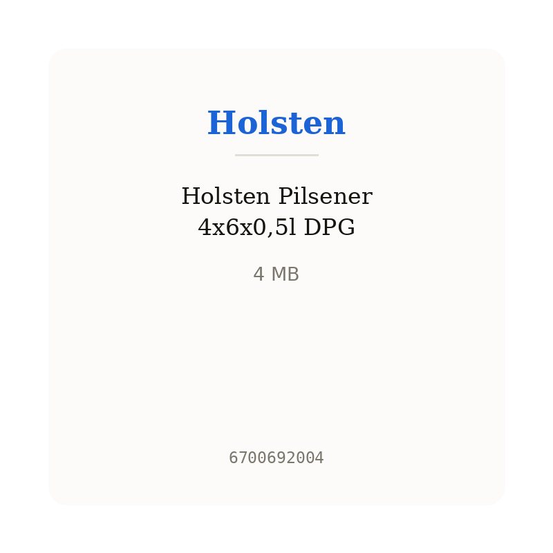 Holsten Pilsener 4x6x0,5l DPG
