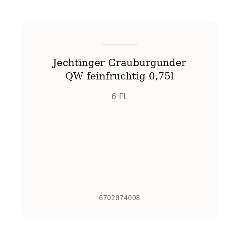 Jechtinger Grauburgunder QW feinfruchtig 0,75l