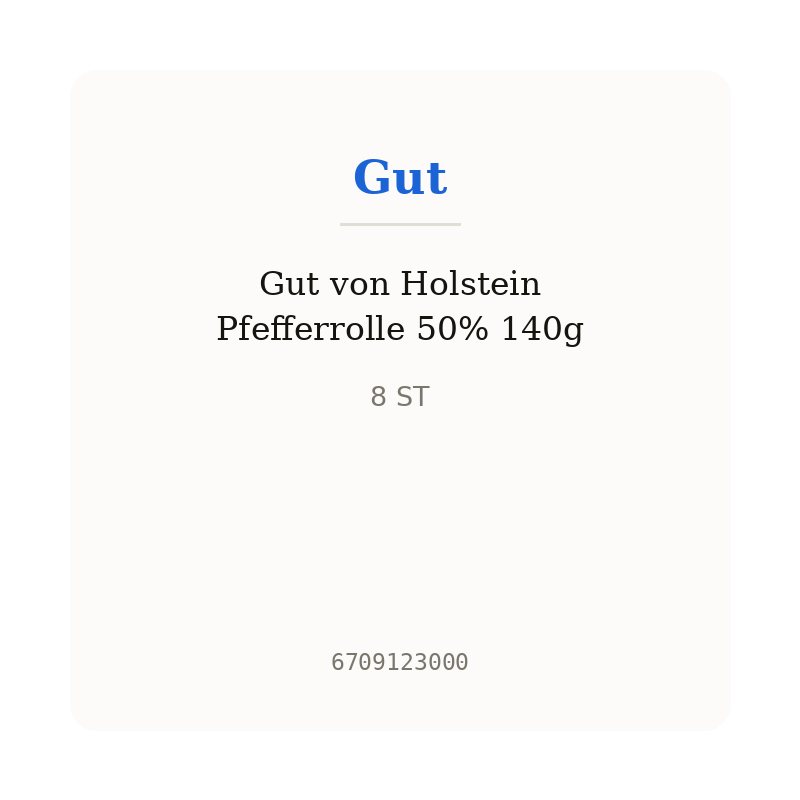 Gut von Holstein Pfefferrolle 50% 140g