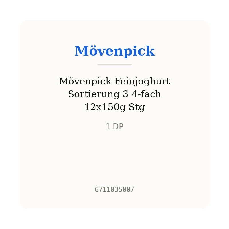 Mövenpick Feinjoghurt Sortierung 3 4-fach 12x150g Stg
