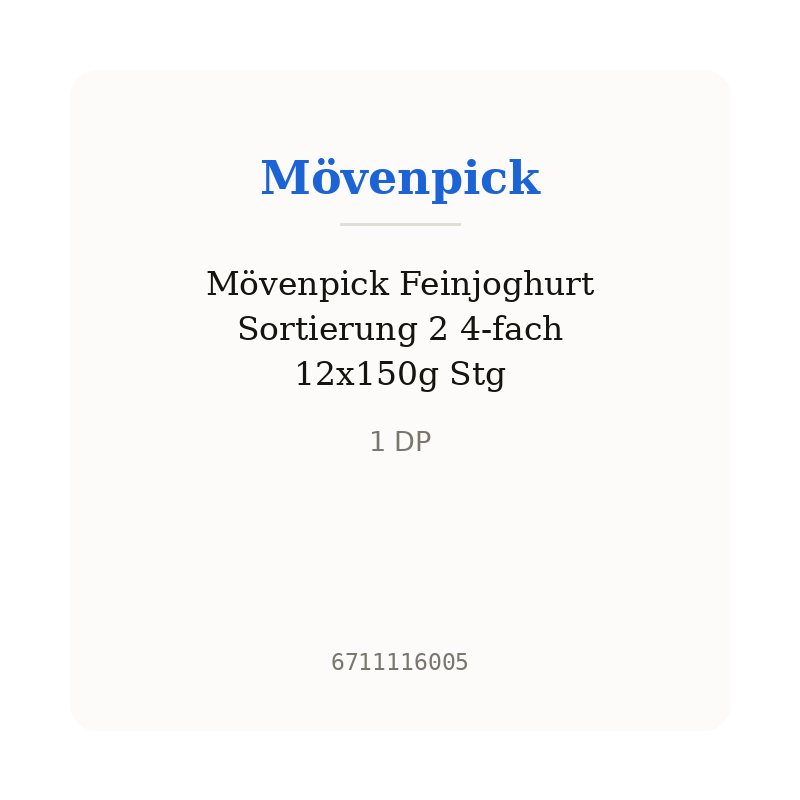 Mövenpick Feinjoghurt Sortierung 2 4-fach 12x150g Stg
