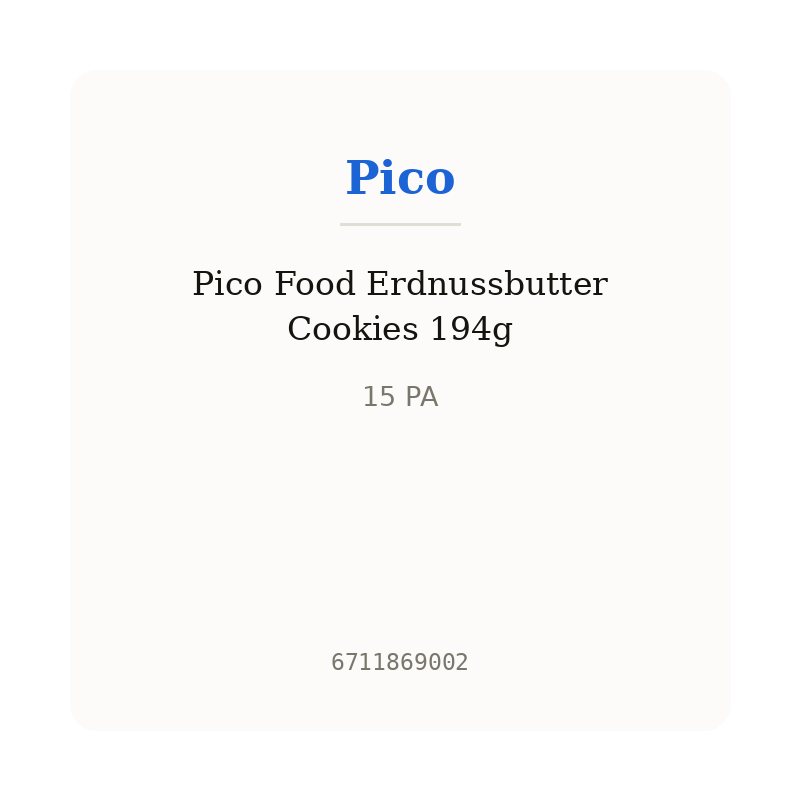Pico Food Erdnussbutter Cookies 194g