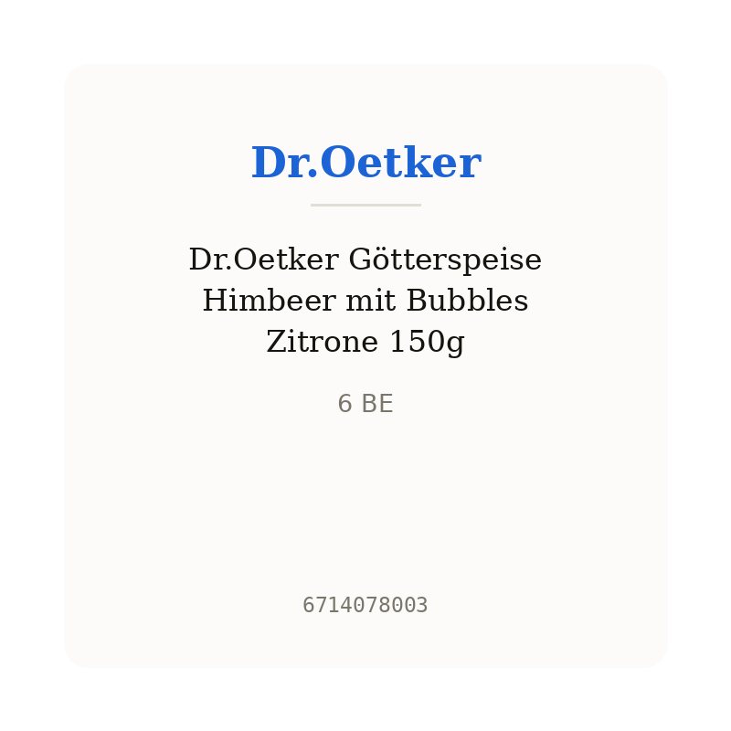 Dr.Oetker Götterspeise Himbeer mit Bubbles Zitrone 150g