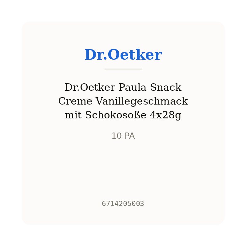 Dr.Oetker Paula Snack Creme Vanillegeschmack mit Schokosoße 4x28g