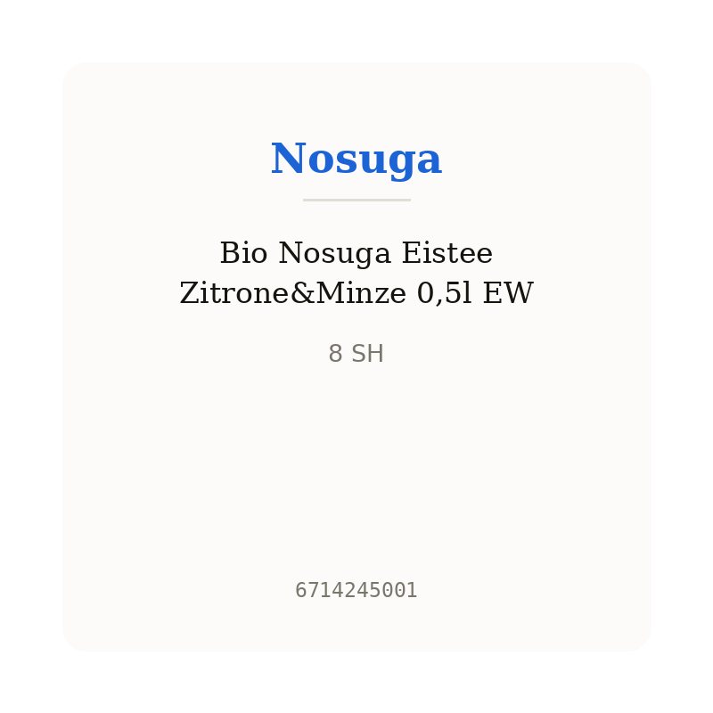 Bio Nosuga Eistee Zitrone&Minze 0,5l EW