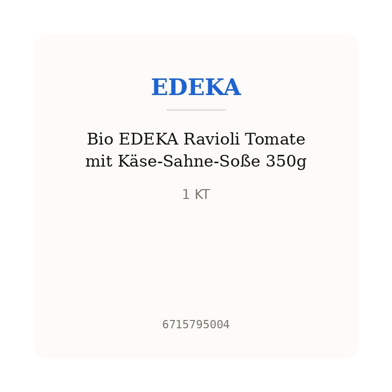 Bio EDEKA Ravioli Tomate mit Käse-Sahne-Soße 350g