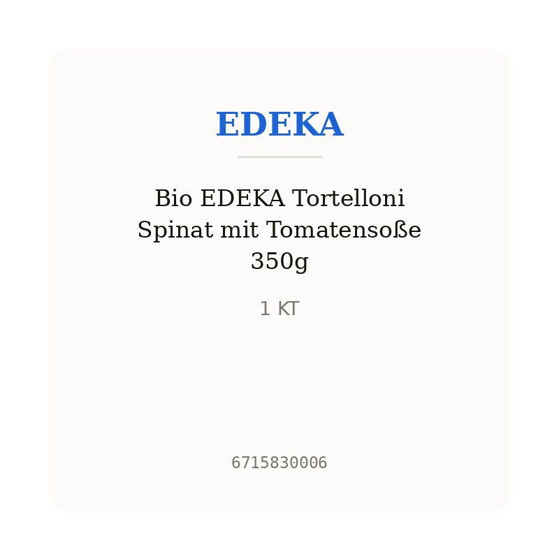 Bio EDEKA Tortelloni Spinat mit Tomatensoße 350g