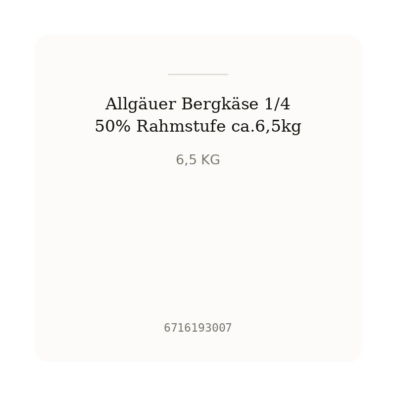 Allgäuer Bergkäse 1/4 50% Rahmstufe ca.6,5kg