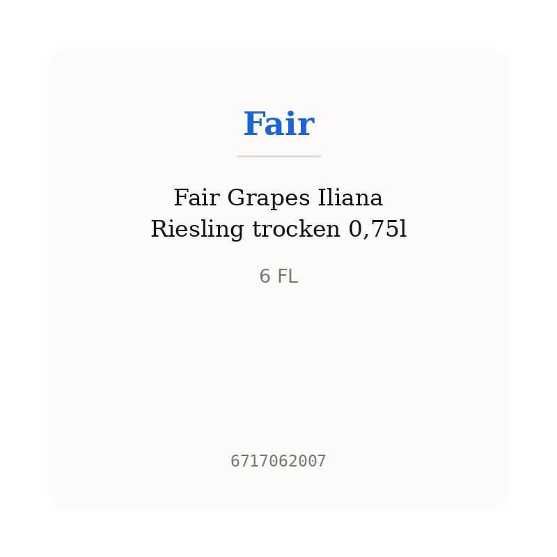 Fair Grapes Iliana Riesling trocken 0,75l