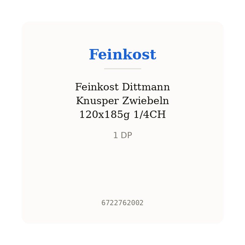 Feinkost Dittmann Knusper Zwiebeln 120x185g 1/4CH