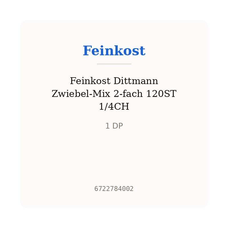 Feinkost Dittmann Zwiebel-Mix 2-fach 120ST 1/4CH