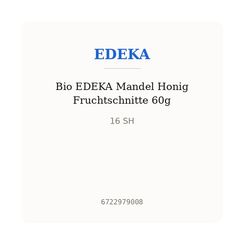 Bio EDEKA Mandel Honig Fruchtschnitte 60g