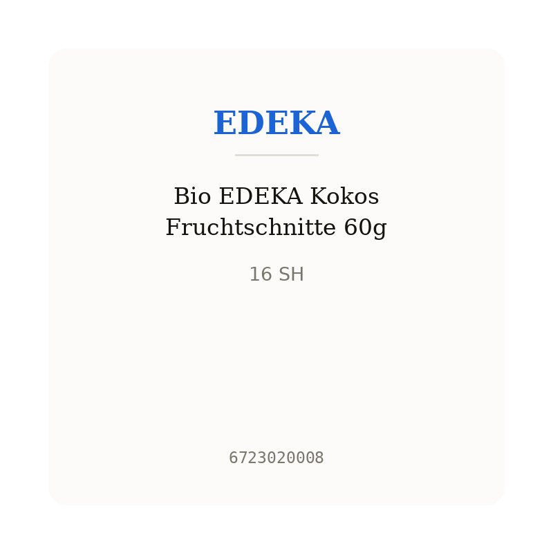 Bio EDEKA Kokos Fruchtschnitte 60g