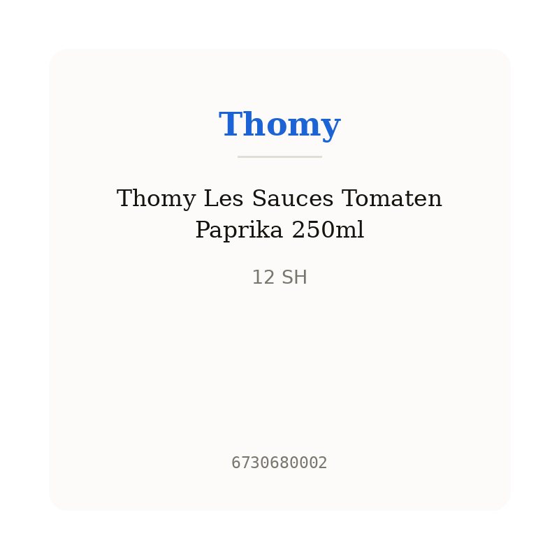 Thomy Les Sauces Tomaten Paprika 250ml