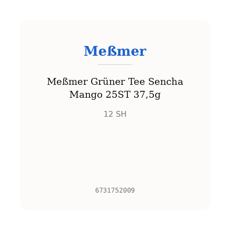 Meßmer Grüner Tee Sencha Mango 25ST 37,5g
