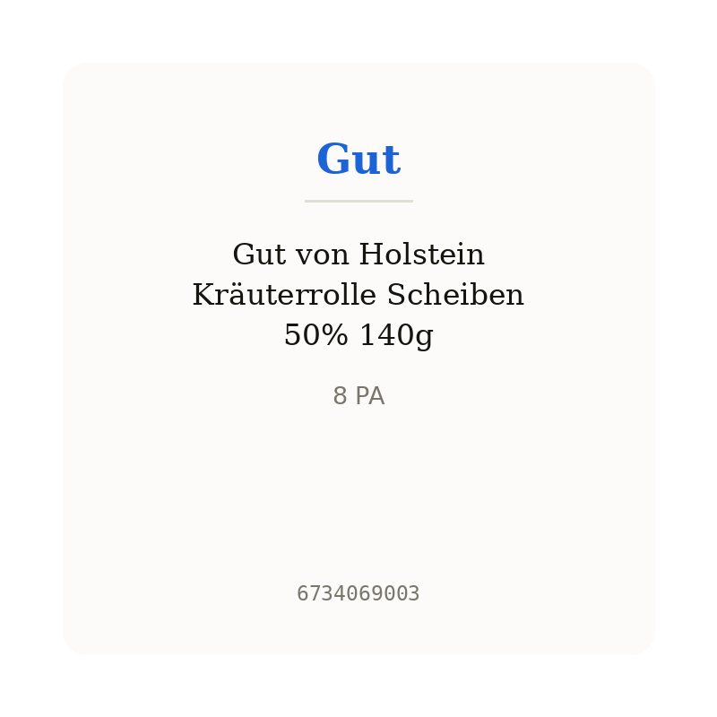 Gut von Holstein Kräuterrolle Scheiben 50% 140g
