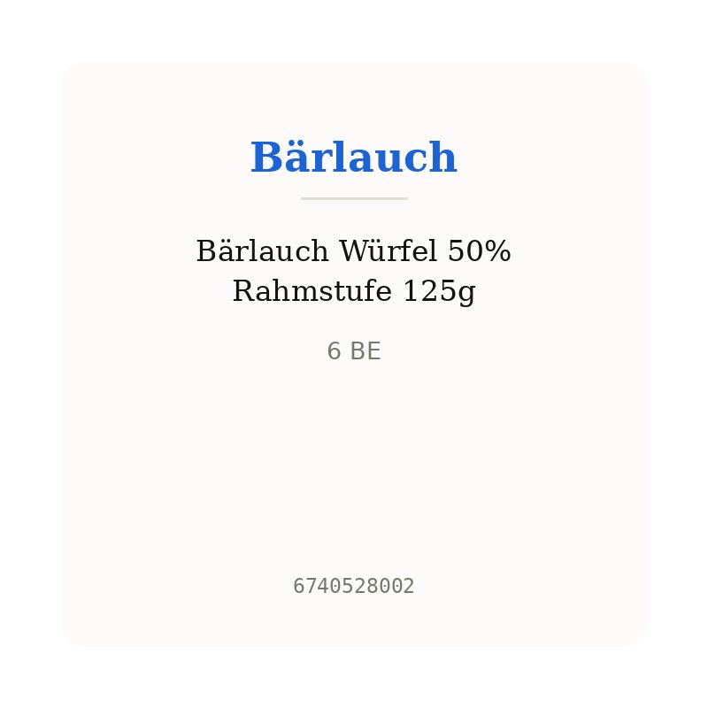 Bärlauch Würfel 50% Rahmstufe 125g
