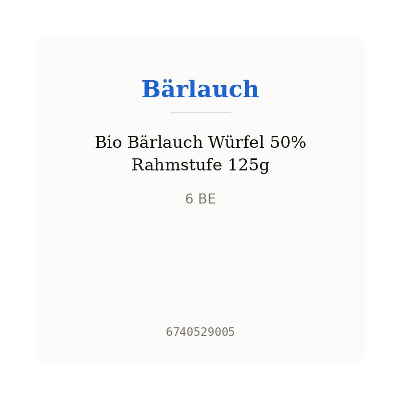 Bio Bärlauch Würfel 50% Rahmstufe 125g