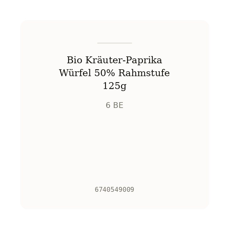 Bio Kräuter-Paprika Würfel 50% Rahmstufe 125g