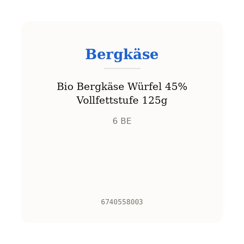 Bio Bergkäse Würfel 45% Vollfettstufe 125g