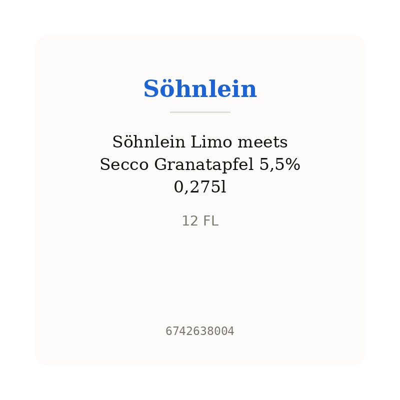 Söhnlein Limo meets Secco Granatapfel 5,5% 0,275l