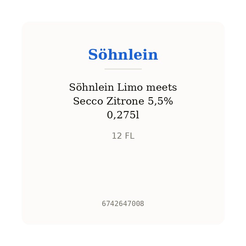 Söhnlein Limo meets Secco Zitrone 5,5% 0,275l