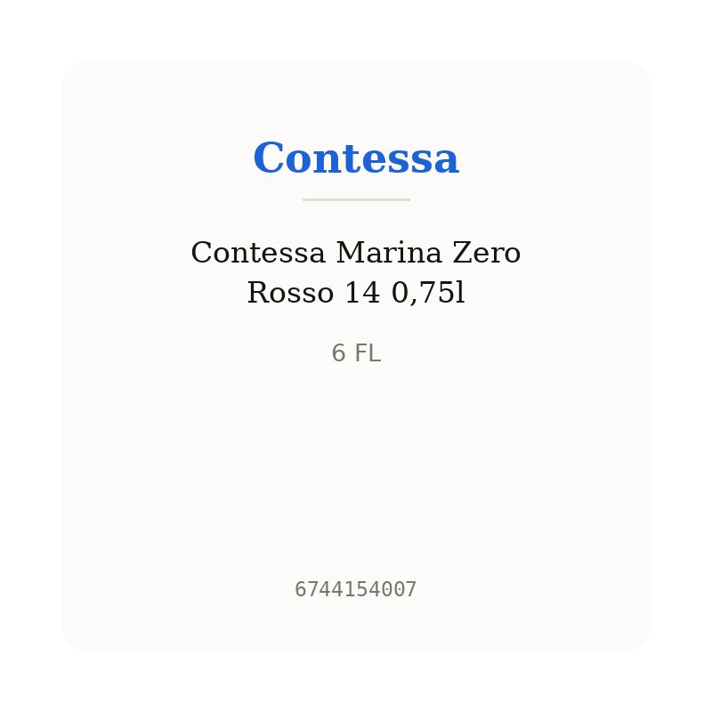 Contessa Marina Zero Rosso 14 0,75l