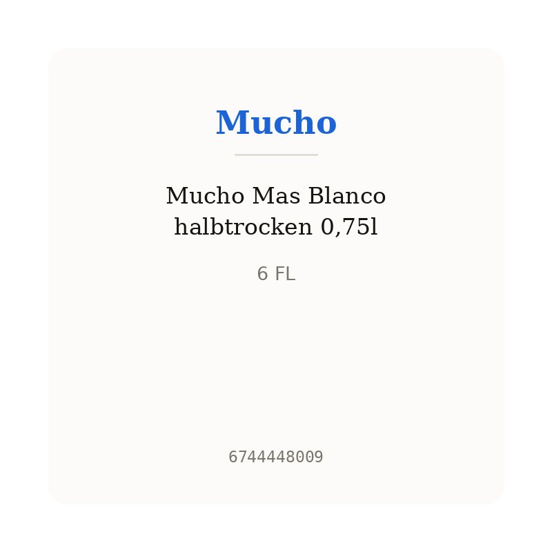 Mucho Mas Blanco halbtrocken 0,75l