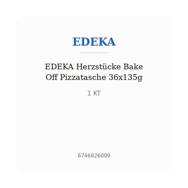 EDEKA Herzstücke Bake Off Pizzatasche 36x135g