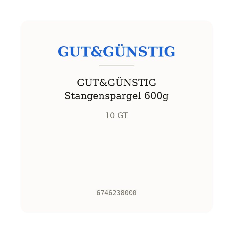 GUT&GÜNSTIG Stangenspargel 600g