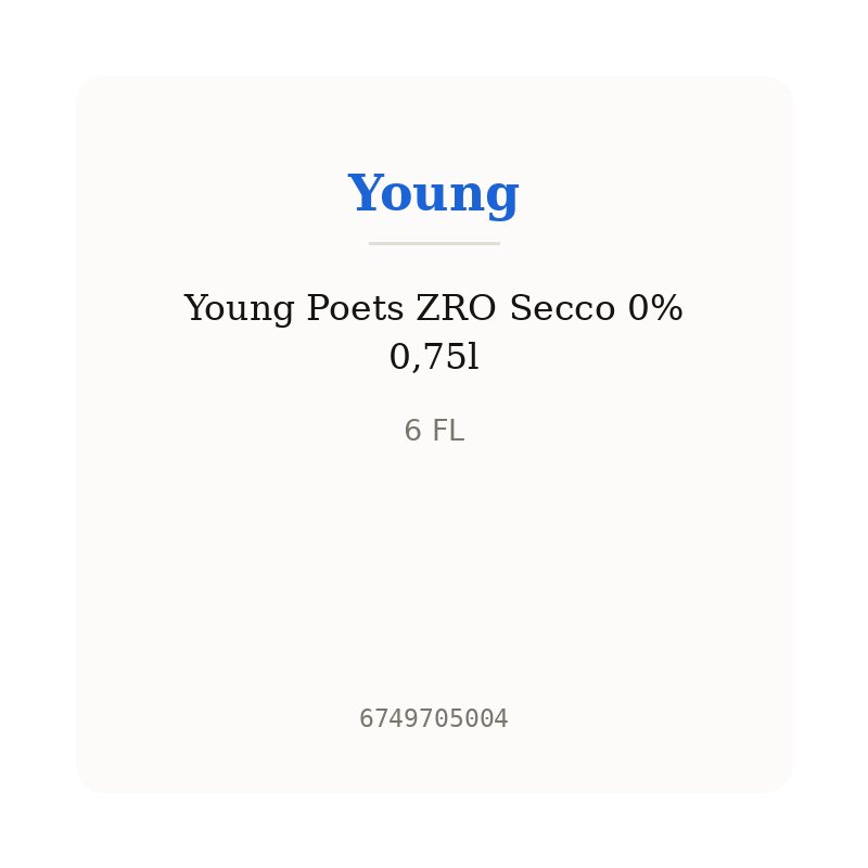 Young Poets ZRO Secco 0% 0,75l