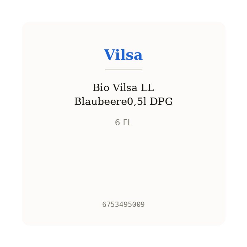 Bio Vilsa LL Blaubeere0,5l DPG