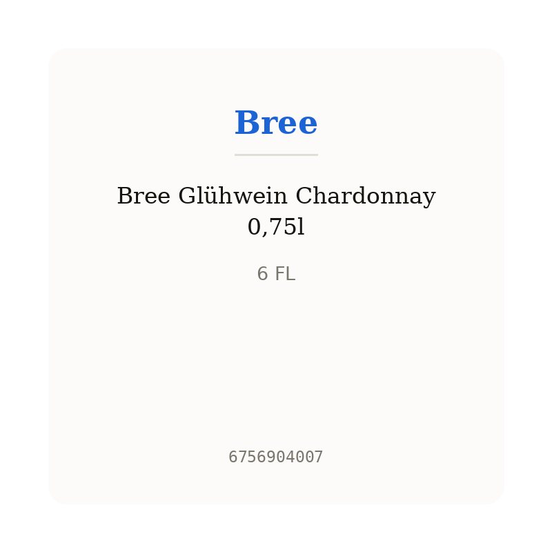Bree Glühwein Chardonnay 0,75l
