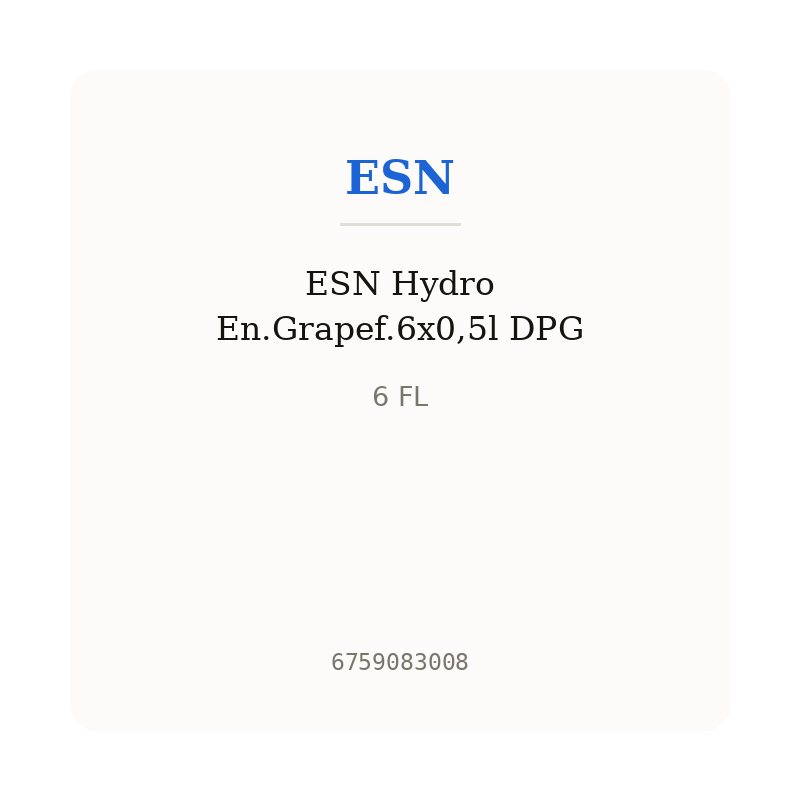 ESN Hydro En.Grapef.6x0,5l DPG