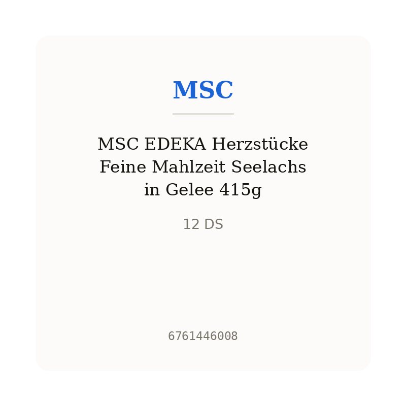 MSC EDEKA Herzstücke Feine Mahlzeit Seelachs in Gelee 415g