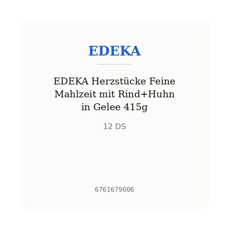 EDEKA Herzstücke Feine Mahlzeit mit Rind+Huhn in Gelee 415g