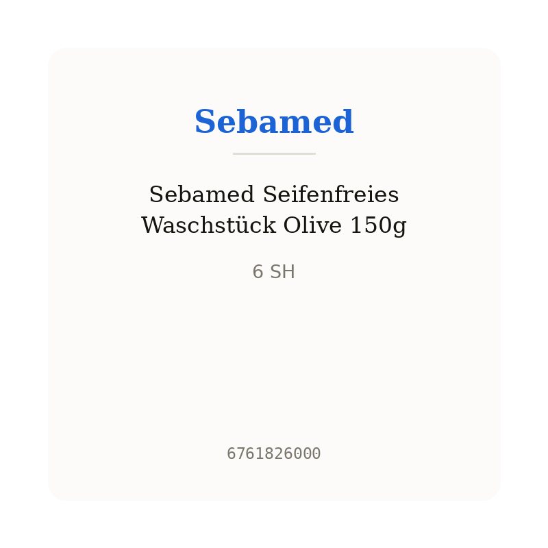 Sebamed Seifenfreies Waschstück Olive 150g